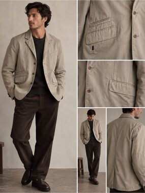 Paul Smith Blazer Jacket Size L Khaki Cotton Men’s Chore Coat